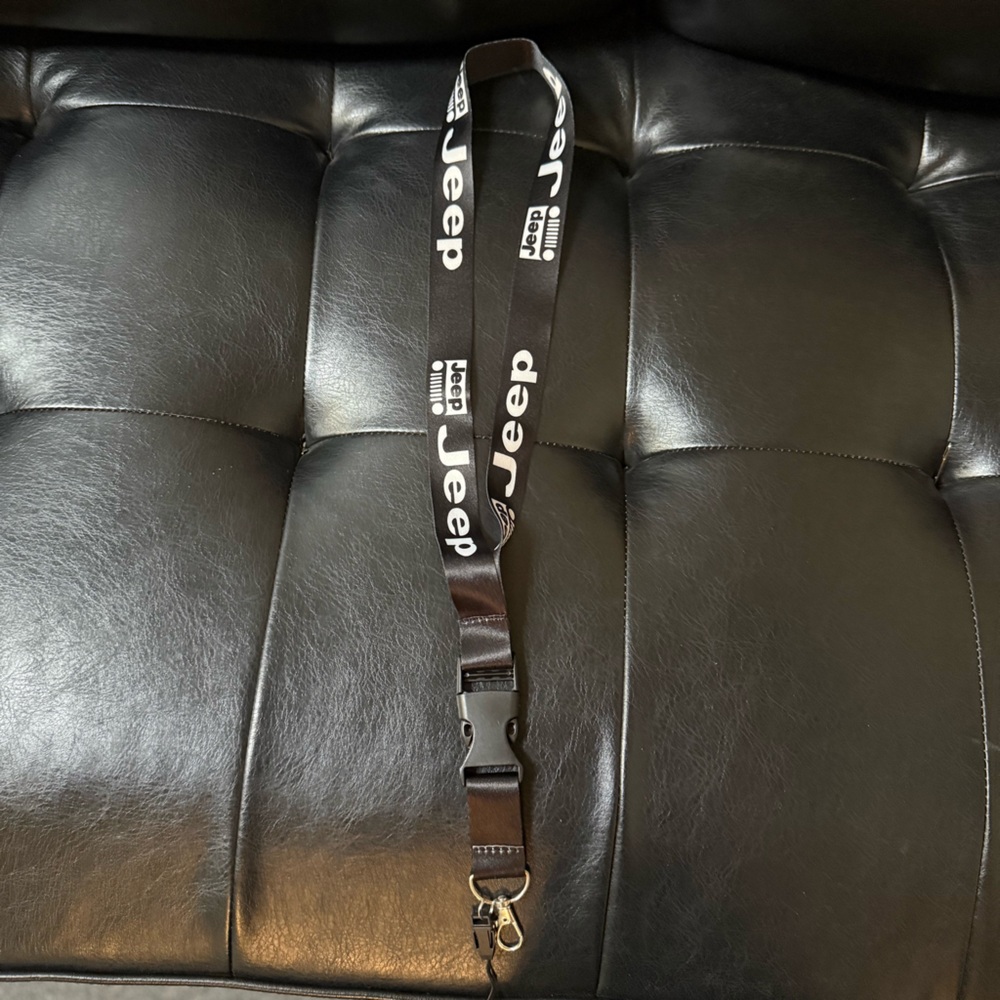 Jeep Black and White Logo Lanyard